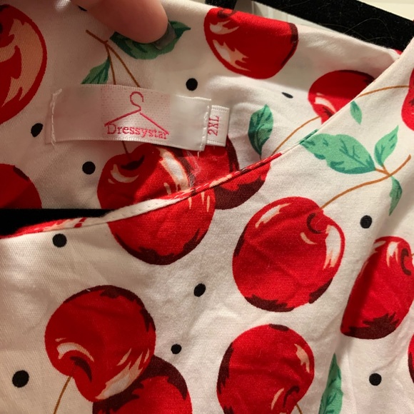 Cherry Cotton Dress with Tie - Picture 3 of 3